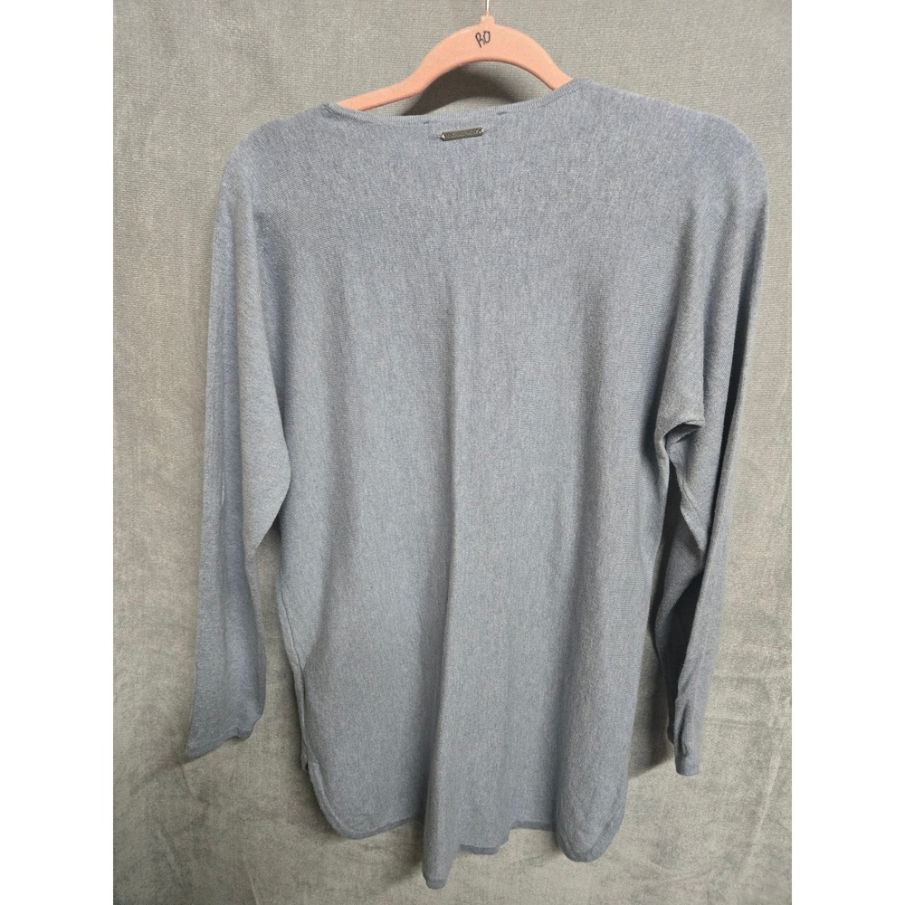 Michael Michael Kors Women Light Blue Cotton Blend Knit Long Sleeve Sweater L - Picture 5 of 5